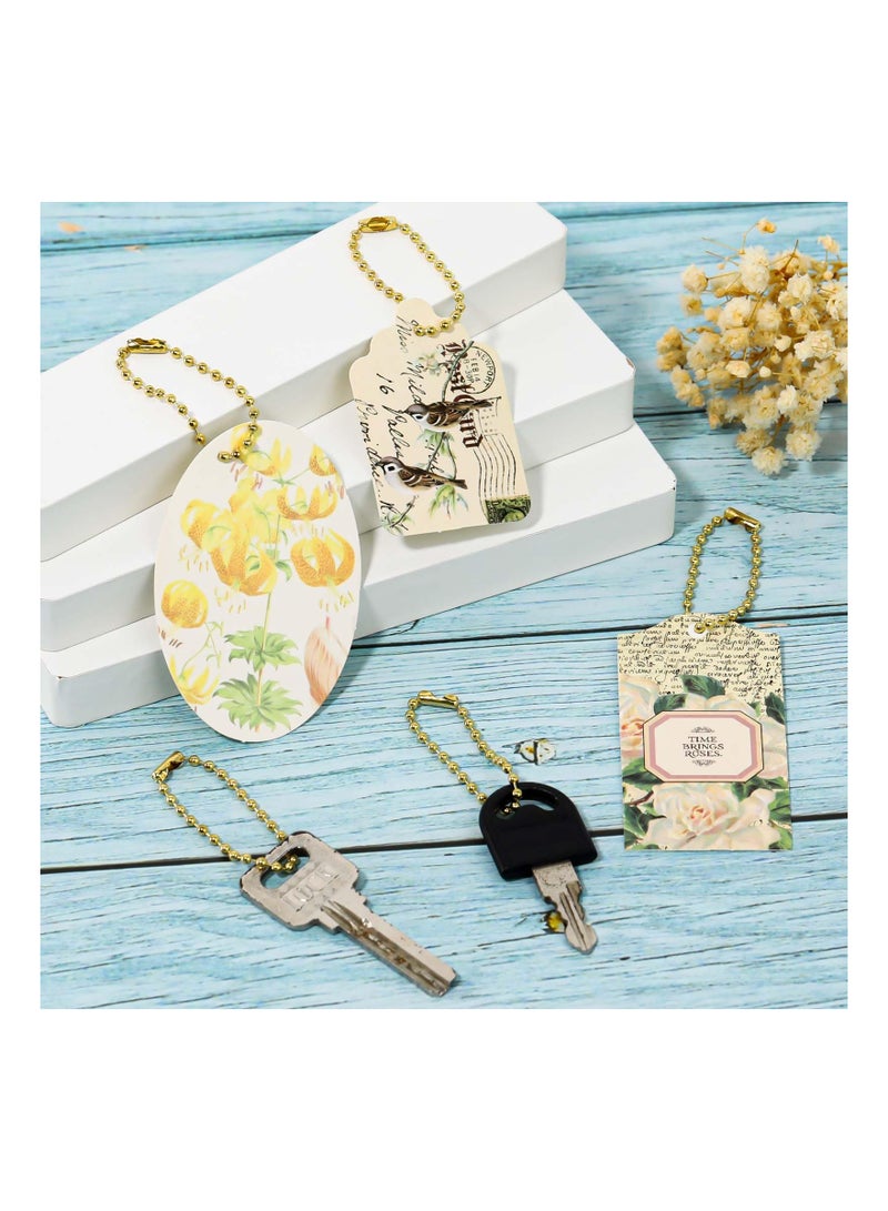 SYOSI Ball Beads Chain, with Ball Connector Clasp, Keychain Rings Metal Rings for Crafts Dog Tag Metal Chain, for Bottle Cap Pendant Necklaces, Pendant Necklaces, Jewelry Making, Price Tag Parts (100Pcs ) - Image 3