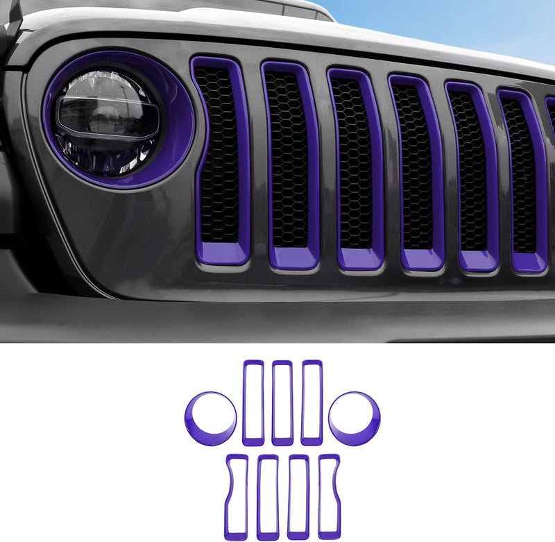 JeCar Grille Inserts & Headlight Cover for 2018-2022 JL Sport & Sport S ONLY (Purple) - Image 1