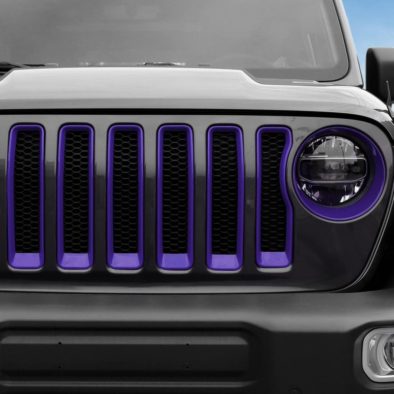 JeCar Grille Inserts & Headlight Cover for 2018-2022 JL Sport & Sport S ONLY (Purple) - Image 3