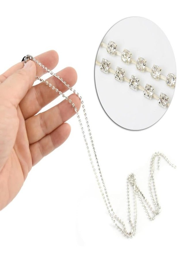 RECTYO GALLERY 2 Pieces Premium Rhinestone Hair Chains Hair Clip Bling Tassel Hair Clips Chains Hair Extension Hairpin Chains for Women Hair Jewelry Braids Decorative (Silver) - Image 5