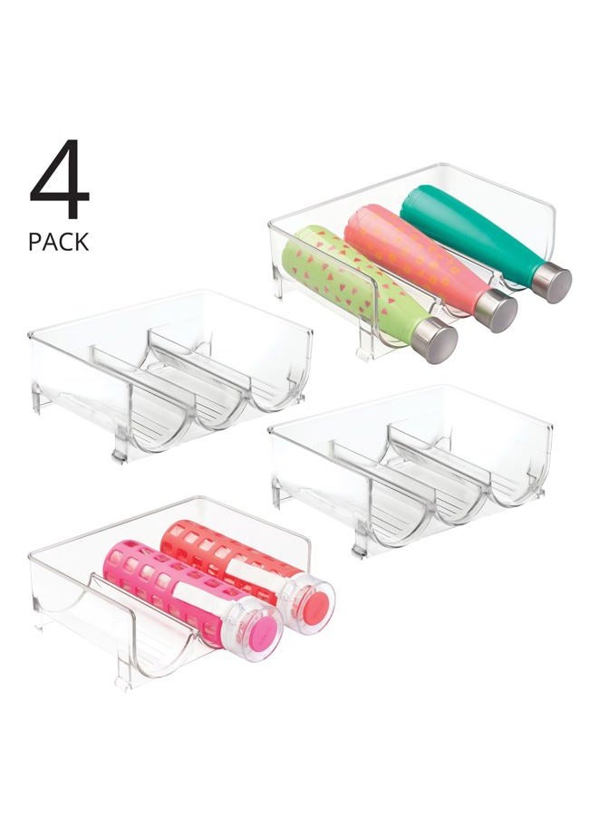 mDesign Stackable Water Bottle Holder Refreshing Water Bottle Storage 3 Bottles X 4 Racks For Water Juice Sodas Et In Your Fridge Pantry Or Cabinets Kitchen Accessories Clear Pack of 4 Transparent - Image 2