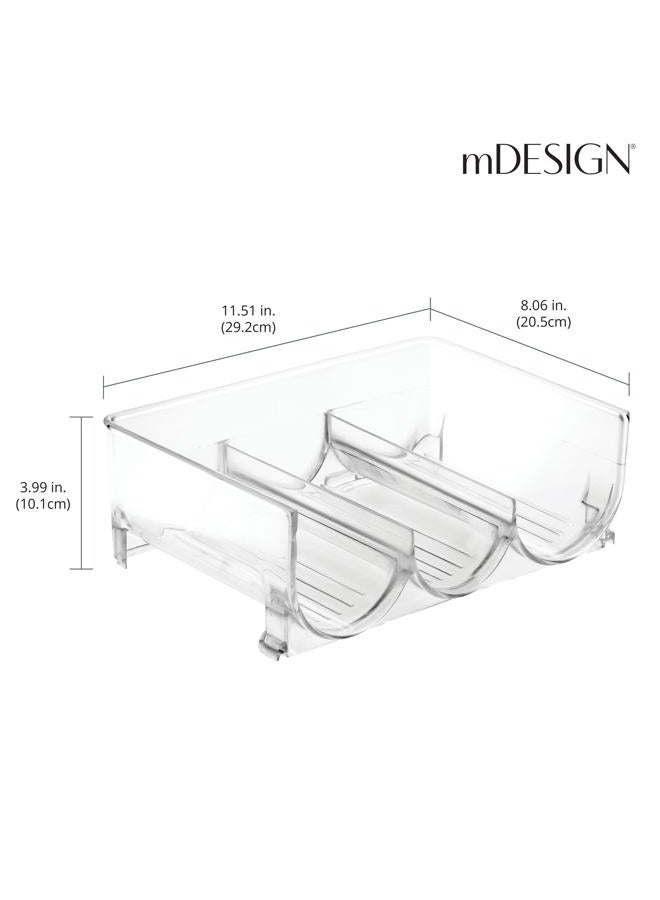 mDesign Stackable Water Bottle Holder Refreshing Water Bottle Storage 3 Bottles X 4 Racks For Water Juice Sodas Et In Your Fridge Pantry Or Cabinets Kitchen Accessories Clear Pack of 4 Transparent - Image 4