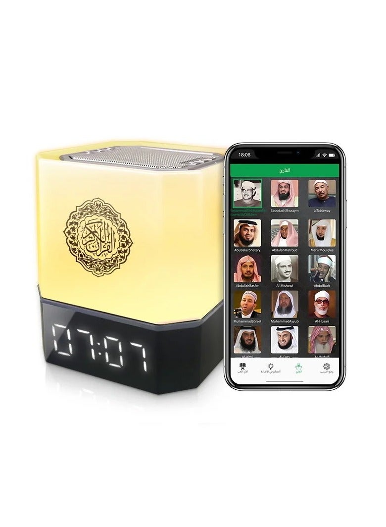 Quran Speaker Digital Clock with Quran Recitation Translation Bluetooth Speaker Wireless Remote LED Night Light - Image 1