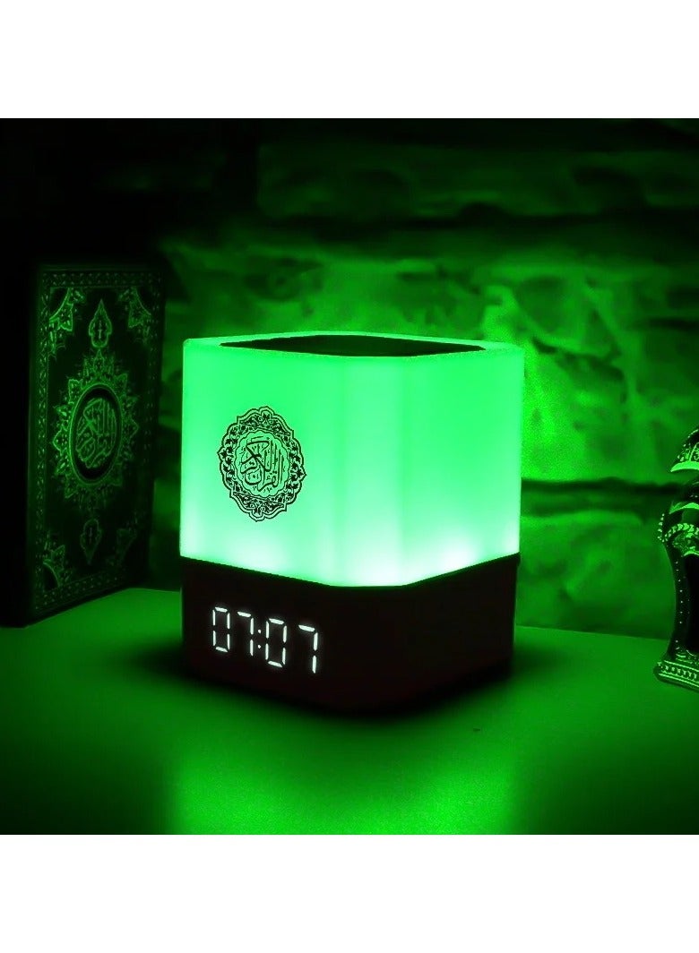 Quran Speaker Digital Clock with Quran Recitation Translation Bluetooth Speaker Wireless Remote LED Night Light - Image 2