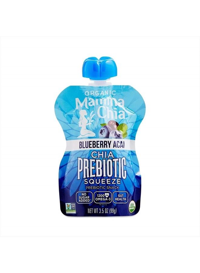Mamma Chia , Organic Chia Prebiotic Squeeze, Blueberry Acai, 4 Squeezes, 3.5 oz (99 g) Each - Image 5