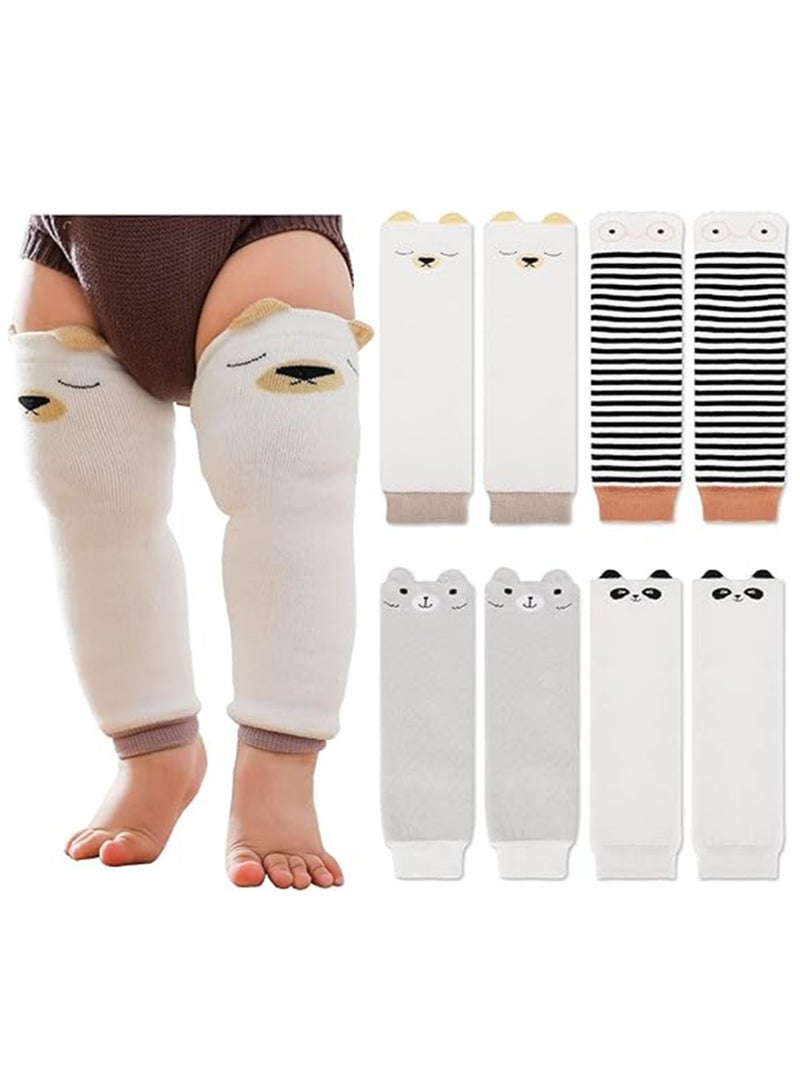 Gonice Baby Leg Warmers, Cute Animal Pattern Long Legwarmers Knee Socks Knee Protector Leg Sleeves for Baby Kids Toddlers Girl and Boy 0-5 Years, Best Infant Gift, One Size, Pack of 4  - Image 1