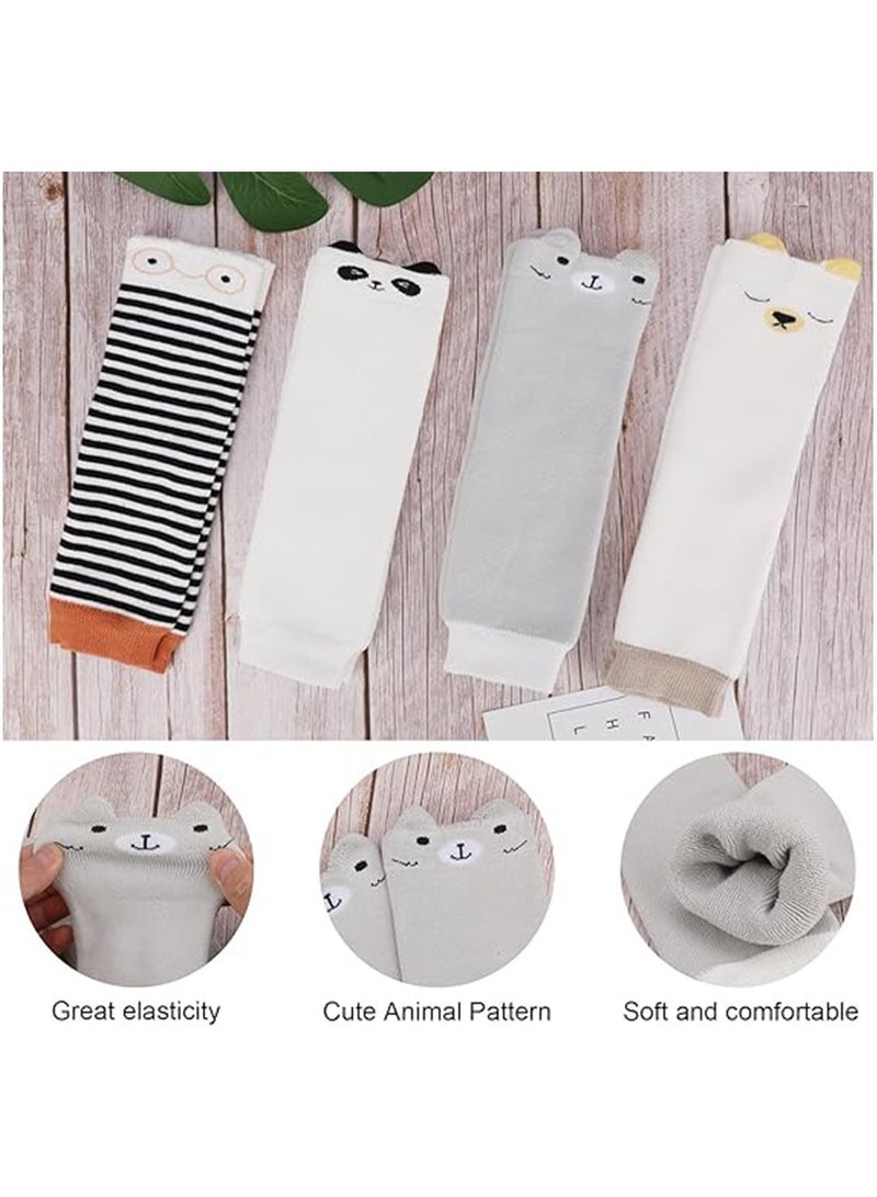 Gonice Baby Leg Warmers, Cute Animal Pattern Long Legwarmers Knee Socks Knee Protector Leg Sleeves for Baby Kids Toddlers Girl and Boy 0-5 Years, Best Infant Gift, One Size, Pack of 4  - Image 2