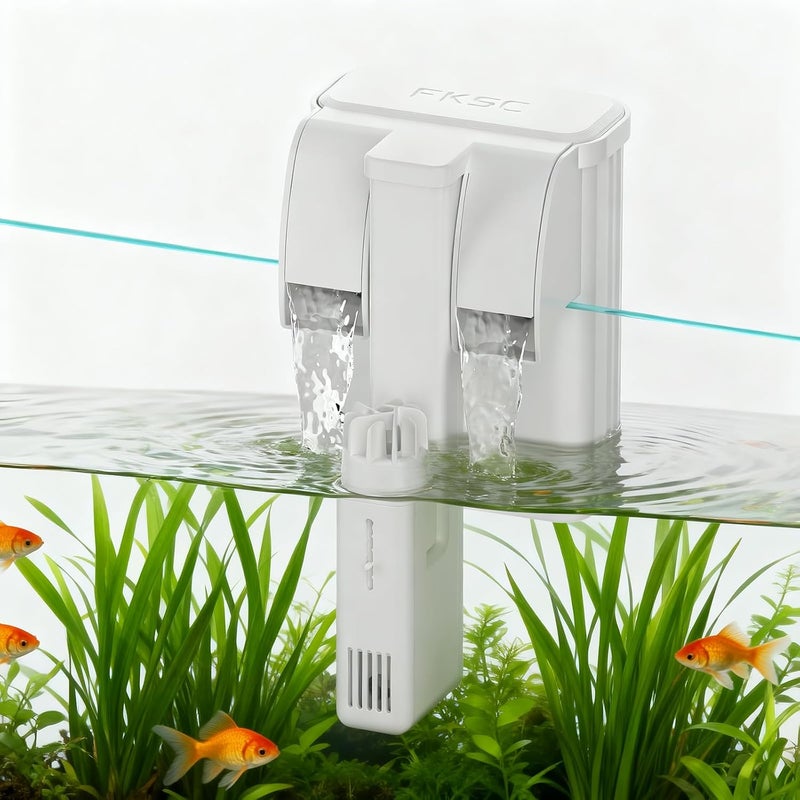 FKSC Hang‐On Back Aquarium Filter for 10–30 Gal Tanks｜3-Stage Multi-Stage Filtration with Surface Skimmer, Ultra-Quiet HOB Power Waterfall Filter for Freshwater - Image 1