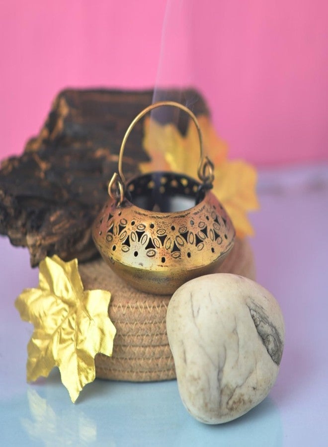 RusticDior degchi/hundi/Pot tealight and Incense Burner/Holder Perfect for Pooja Room and Home Decor, Tea Light Candle Holder - Image 1
