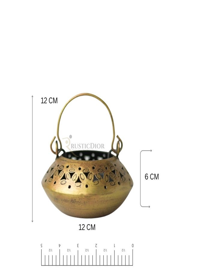 RusticDior degchi/hundi/Pot tealight and Incense Burner/Holder Perfect for Pooja Room and Home Decor, Tea Light Candle Holder - Image 2