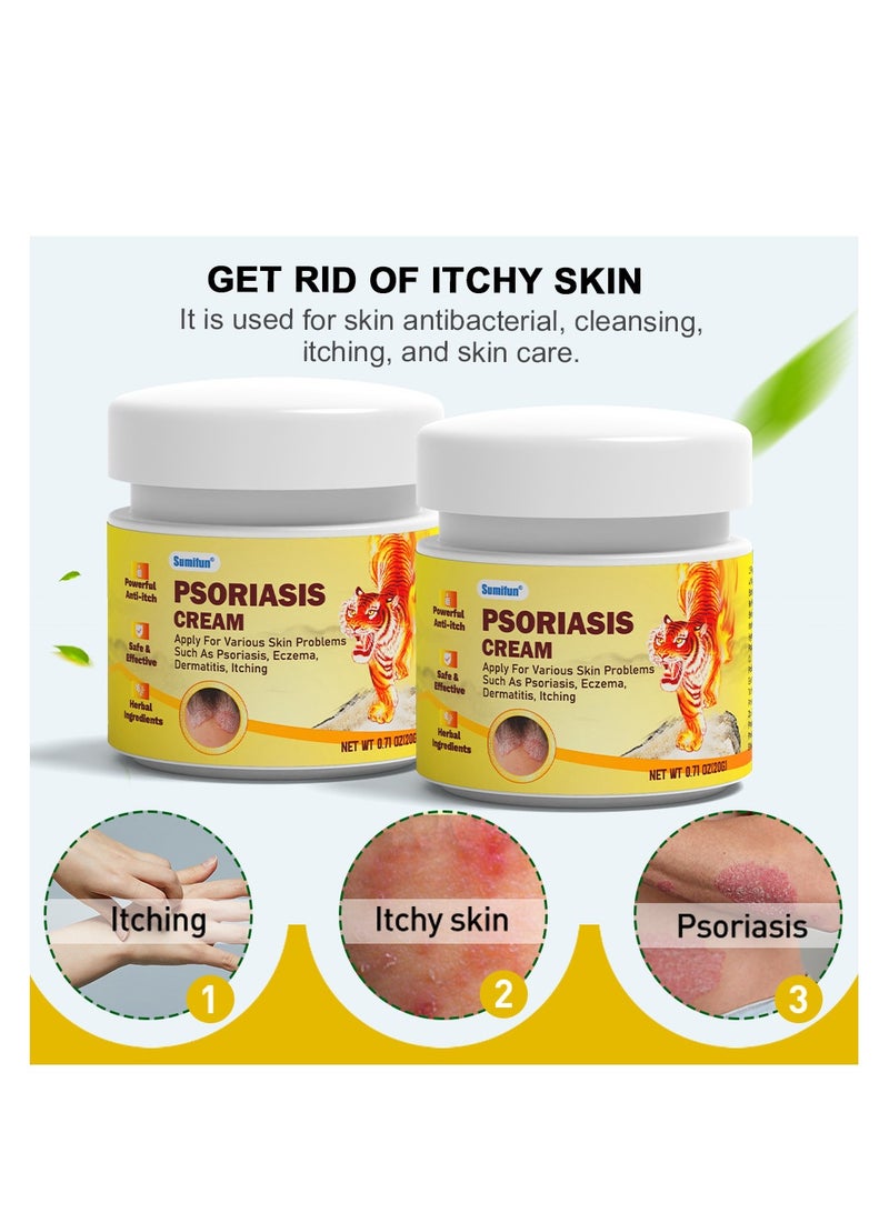 سوميفون كريم الصدفية لعلاج الصدفية كريم الأكزيما المضاد للبكتيريا التهاب الجلد المضاد للحكة ، 3 قطع - Image 2