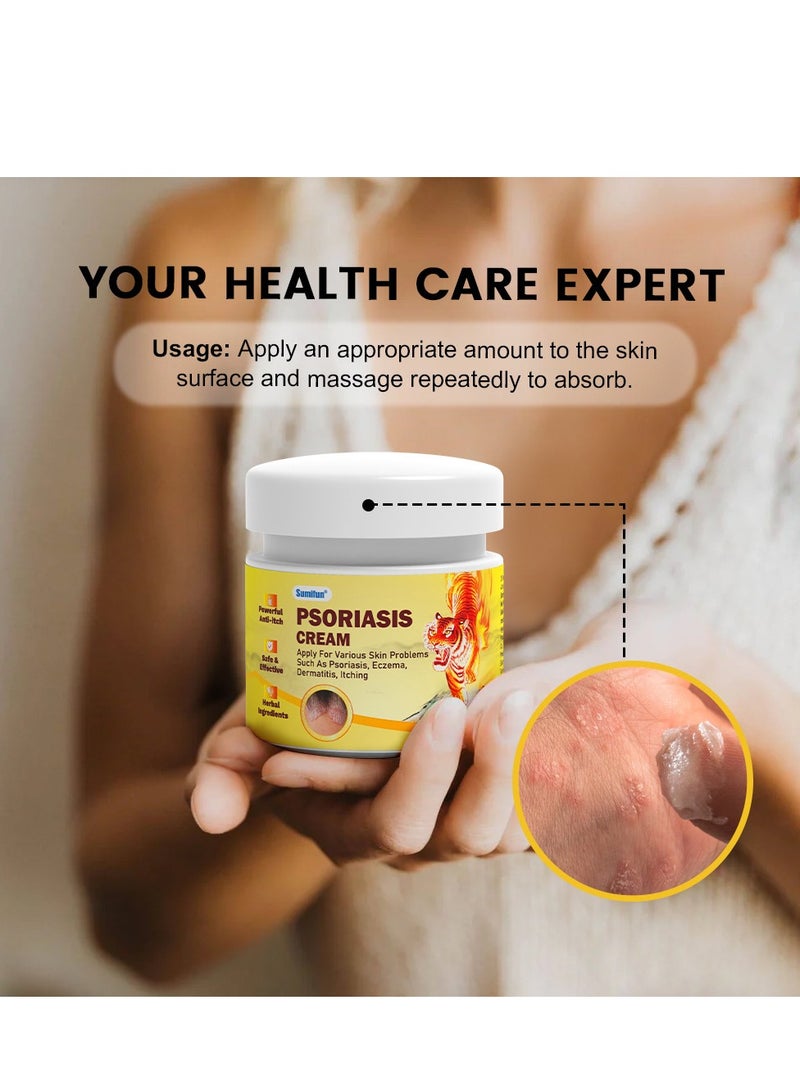 سوميفون كريم الصدفية لعلاج الصدفية كريم الأكزيما المضاد للبكتيريا التهاب الجلد المضاد للحكة ، 3 قطع - Image 5