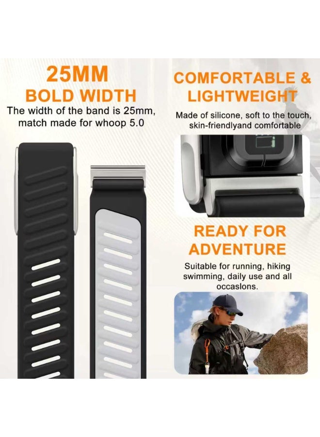 Walpck Silicone Sport Band Compatible with Whoop 5.0 Band Strap Men Women, Breathable Sport Adjustable Waterproof Replacement Wristbands Straps for Whoop 5.0 Silicone Bands - Image 4