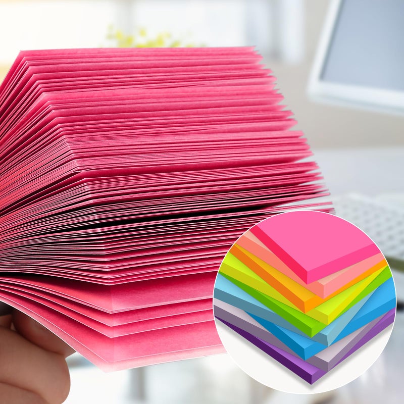 YEECOK (18 Pads) Sticky Notes 3x3 inch, Self-Stick Pads Bright Colors Sticky Note, Recyclable, Easy to Post for Home, Office, Notebook - Image 4