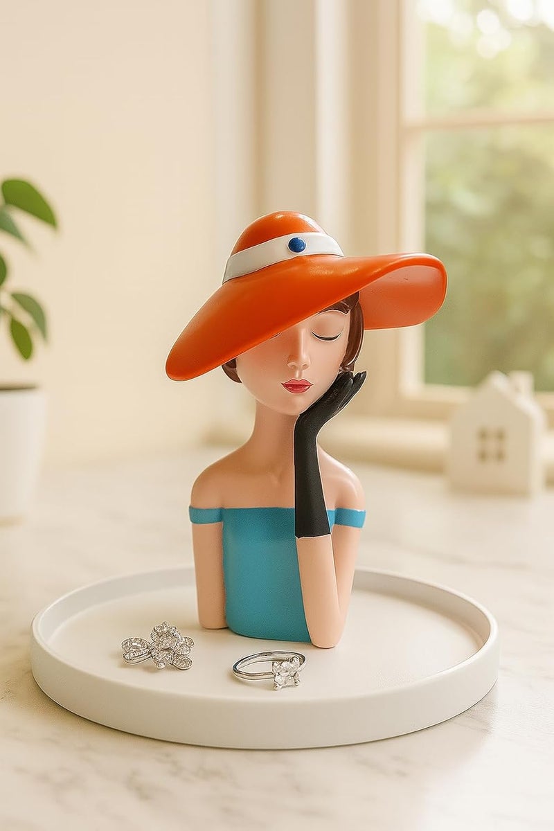 B&D Vintage Lady Figurine with Red Hat - Image 2