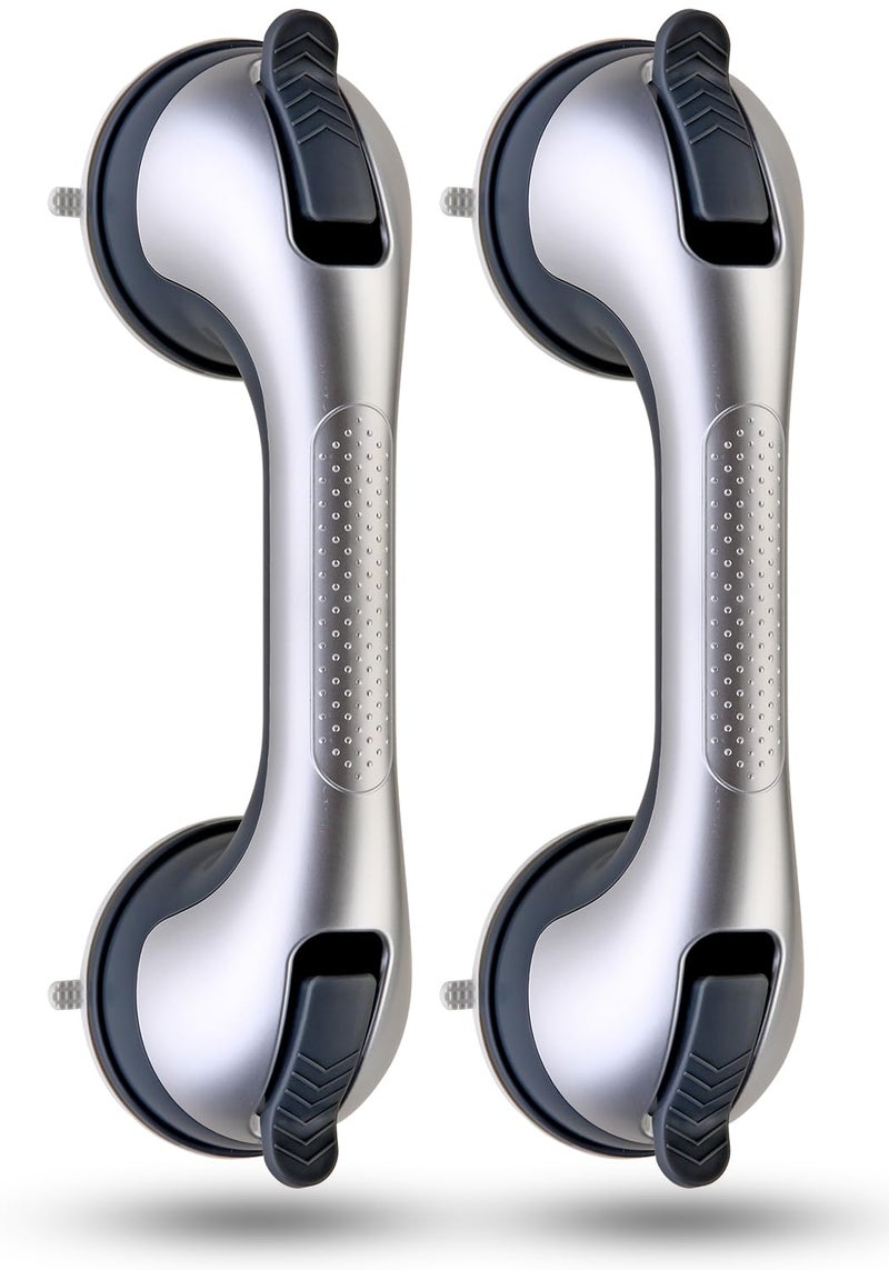 CIVJET 2 Pack Suction Cup Shower Grab Bars for Seniors, Heavy Duty Removable Shower Handles for Bathtubs & Showers, Bath Handrails for Elderly Assistance Products, Bathroom Safety Accessory - Image 1