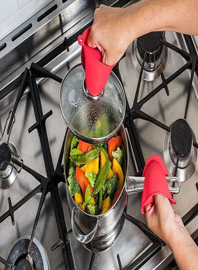 LAGET® Heat-Resistant Silicone Oven Mitts, 500°F Protection - Non-Slip, Waterproof Soft Interior for Comfort, Ideal for Kitchen, Grill, & BBQ Use Pot Holder Vessel Holder (1 Pair, Multicolor) - Image 3