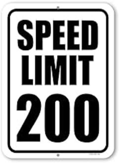 Honey Dew Gifts Honey Dew Gifts, Speed Limit 200, 9 inch by 12 inch, Made in USA, Metal Sign Post, Wall Signs For Home Decor, Funny Signs, Man Cave Decor, Funny Street Signs, Garage Decor for Men, Car Room Decor 
