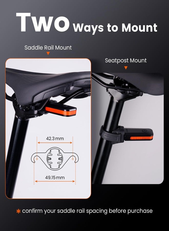 RAVEMEN CL01 Bike Tail Light, 300° Wide-Angle Rear Bicycle Light for Night Riding, Saddle Mount Bike Taillight Safety Accessories with Auto On/Off, Brake Sensing, 5 Modes, 2 Mounting Ways - Image 3