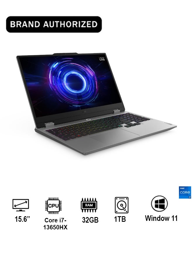 لينوفو لابتوب ألعاب LOQ 15IRX10 | شاشة 15.6" FHD 144Hz مع G-SYNC، معالج Intel Core i7-13650HX، NVIDIA RTX5070 بسعة 8GB، 32GB RAM، 1TB SSD، ويندوز 11 [83JE0104AX] - Image 1