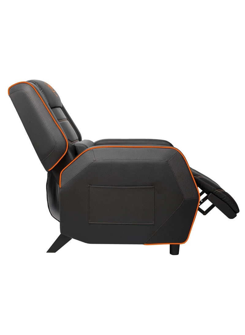 Cougar Gaming Sofa Ranger S, Steel-Frame, Breathable Pvc Leather, With Lumbar Pillow, 157° Recliner System, 160Kg Weight Capacity- Orange - Image 5