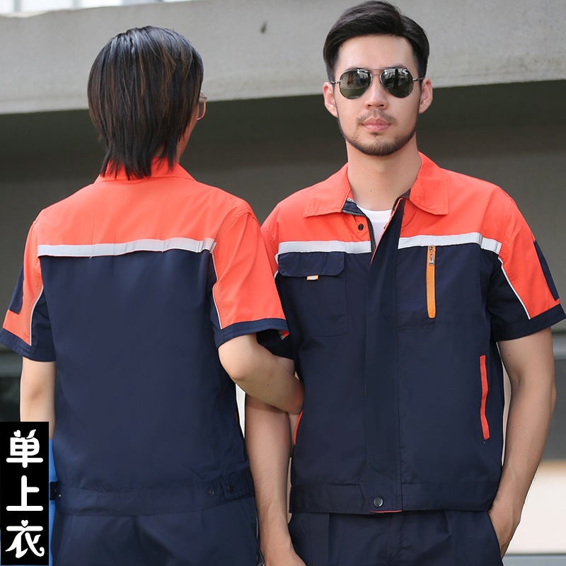 Summer Short-Sleeved Work Clothes Suit For Men And Women, Thin, Breathable And Wear-Resistant Auto Repair Clothes, Customized Summer Labor Protection Clothes - Image 1