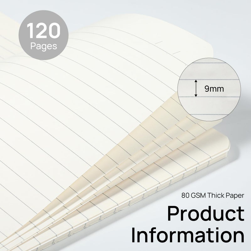 miikoul 12 Pack A5 Spiral Lined Notebooks, 8.3" X 5.5", 60 Sheets/120 Pages Wide Ruled Notebook Spiral Journals Bulk Paper Cover Notepad 12 Colors for Students Taking Class Notes Home Office Gift - Image 4