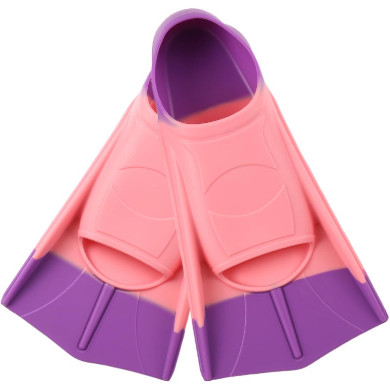 Prsca Kids Swim FinsShort Youth Lap Swimming FlippersSoft Silicone Training Fins for Children Girls Boys Beginners - Image 2