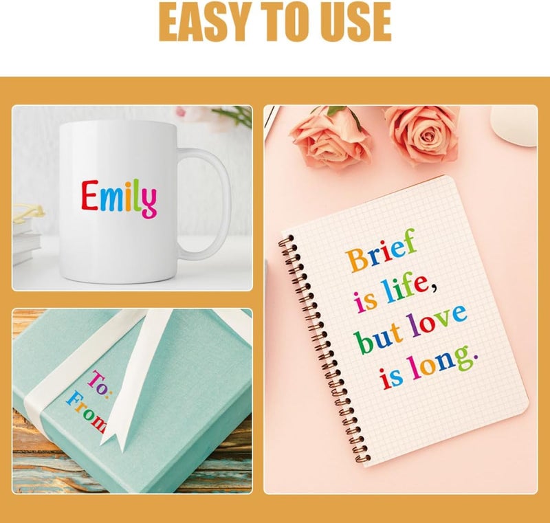 SAFIGLE 12 ورقة ملصقات حروف أبجدية ملونة مقاومة للماء وملصقات أرقام للحرف DIY، ملصقات حروف صغيرة ذاتية اللصق للصندوق البريدي، النافذة، الباب، المفكرة، ولوح الملصقات. - Image 3