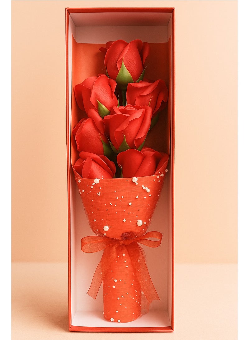 بلومينج باقة هدايا من الورود الصناعية - ورود بلاستيكية مع صندوق مزخرف - مثالية للهدايا الرومانسية وديكور المنزل والاحتفالات - Image 5