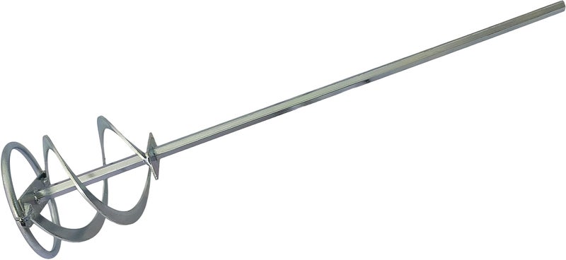 Dumdaar Inditrust DUMDAAR Mini Paint Mixer Rod 15" x 3" Steel (Silver) | Drill Machine & Hammer Compatible Mixing Rod | Heavy Duty Paint, Cement & Putty Mixer Attachment - Image 4
