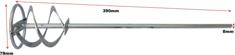Dumdaar Inditrust DUMDAAR Mini Paint Mixer Rod 15" x 3" Steel (Silver) | Drill Machine & Hammer Compatible Mixing Rod | Heavy Duty Paint, Cement & Putty Mixer Attachment - Image 2