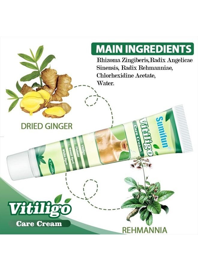 Sumifun - Vitiligo Cream, Vitiligo Care Cream for Skin Vitiligo, Psoriasis, Leukoplakia - Reduces White Spots on Skin, Pigmentation regulating and Improve Skin Pigmentation - 6 Counts - Image 1