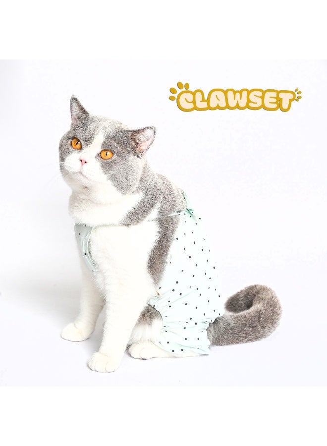 CLAWSET Polka Green Suit For Your Pet Dog Clothes Cat Clothes Dog Apparel Pet Clothes Polka Dots Green Pet Fashion - Image 1