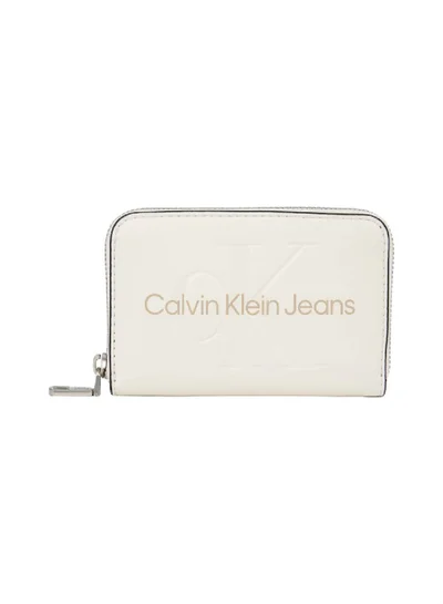 Calvin Klein Jeans Women's RFID Zip Around Wallet - Faux Leather, Beige