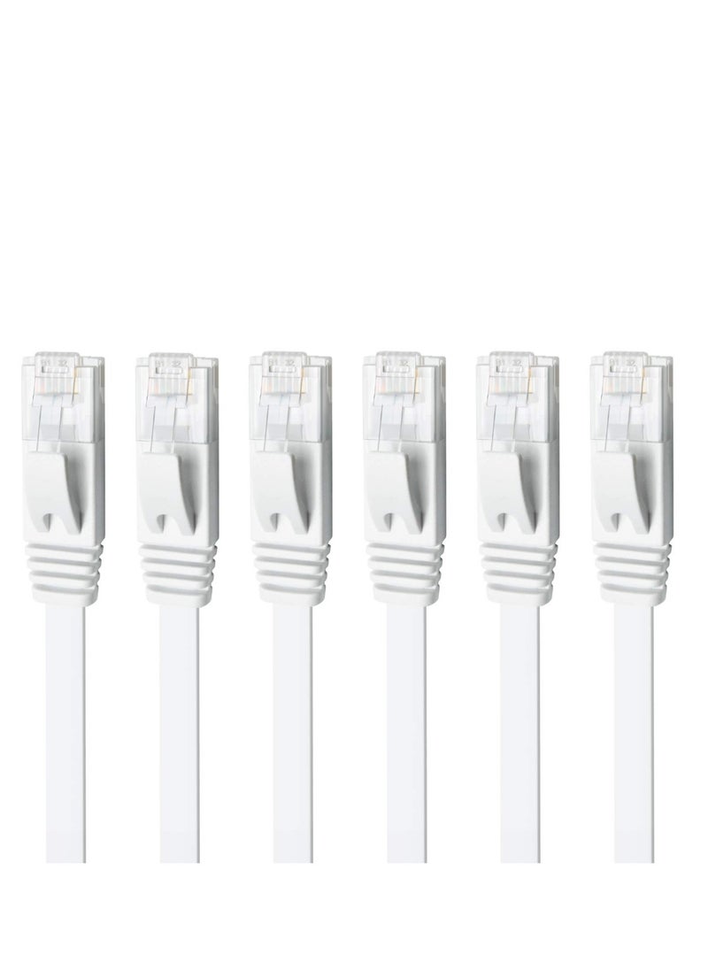SYOSI - كابل إيثرنت CAT 6، مجموعة من 6 أسلاك توصيل LAN عالية السرعة ومسطحة من CAT6 Gigabit بطول 3 أقدام، موصل RJ45 نحاسي خالٍ من التشابك للمودم والموجه والكمبيوتر - Image 1