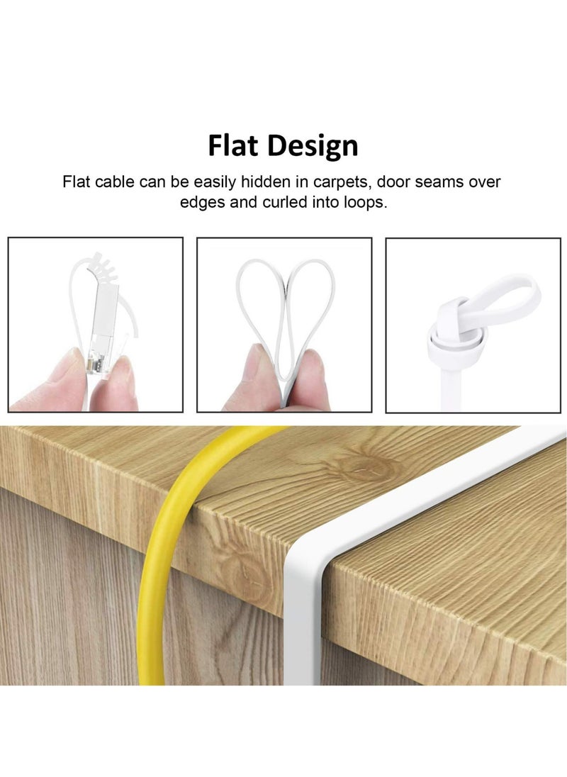 SYOSI - كابل إيثرنت CAT 6، مجموعة من 6 أسلاك توصيل LAN عالية السرعة ومسطحة من CAT6 Gigabit بطول 3 أقدام، موصل RJ45 نحاسي خالٍ من التشابك للمودم والموجه والكمبيوتر - Image 1