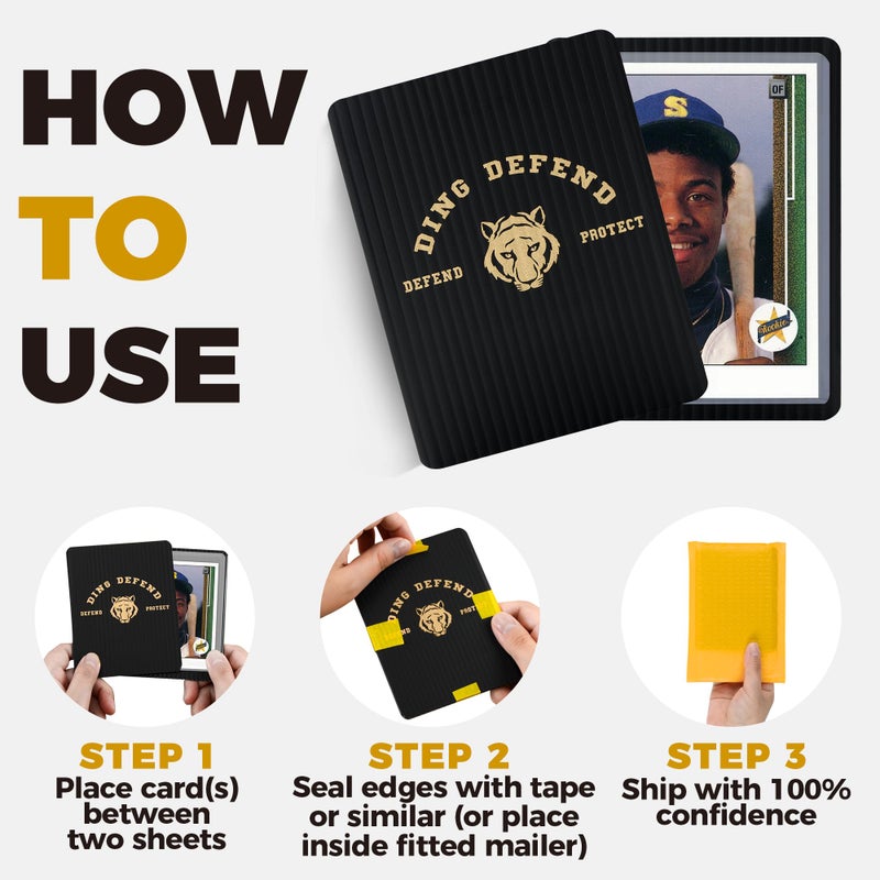 Storage Standard 510 Pack Ding Defend Trading Card Shipping Protectors Hard Plastic Card Slab - Tiger Design Card Guard For Collectible Cards  Card Mailing Supplies & Hobby Supplies - 3.5 X 4.5 Inches  Packaging Pads - Image 5
