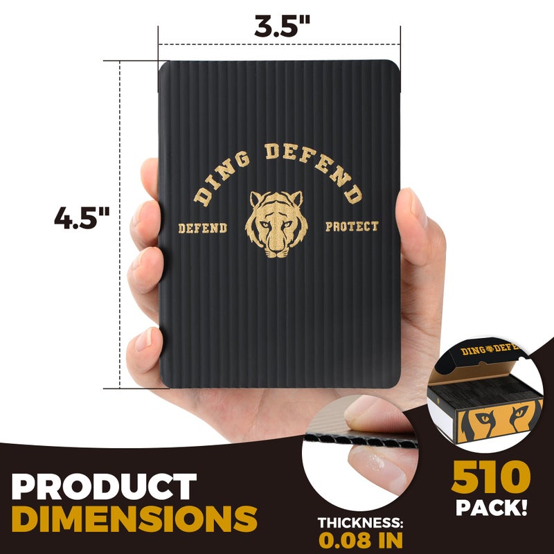 Storage Standard 510 Pack Ding Defend Trading Card Shipping Protectors Hard Plastic Card Slab - Tiger Design Card Guard For Collectible Cards  Card Mailing Supplies & Hobby Supplies - 3.5 X 4.5 Inches  Packaging Pads - Image 4