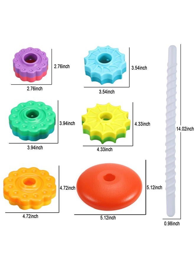 Winbar Baby Spinning Stacking Toys, Spin Toys ABS Plastic and Color Rainbow Design Ring Stacker Baby Toys 6 to 12 Months Montessori Educational Learning Autism Sensory Toys for Boys and Girls Baby - Image 3