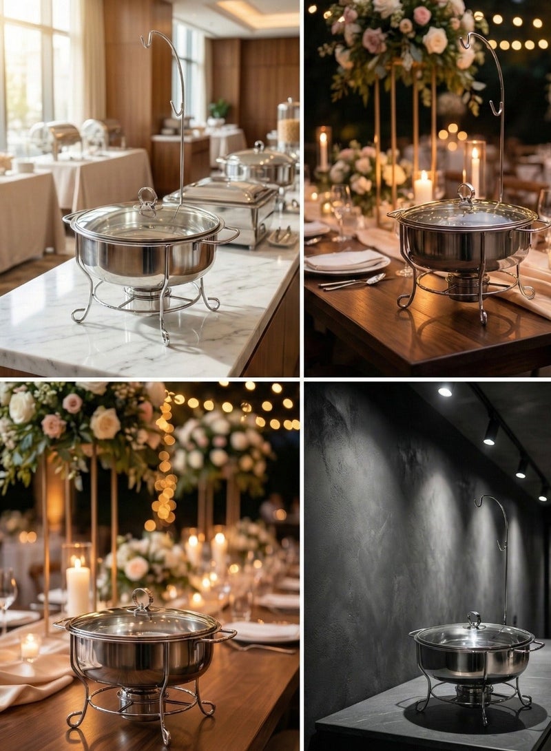 HOMEVEO 6 Liter Stainless Steel Buffet Warmer - Elegant Silver Design for Banquets with High Quality. - Image 1