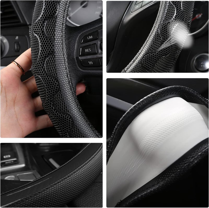 GIANT PANDA Steering Wheel Cover for Jeep Wrangler, Car Steering Wheel Cover for Jeep Grand Cherokee and Cherokee - Black - Image 5