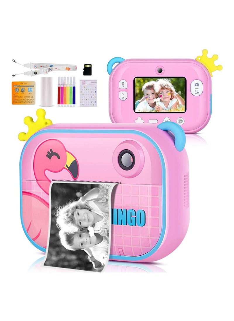 Generic Instant Print Camera for Kids Zero Ink Kids Camera with Print Paper Selfie Video Digital Camera with HD 1080P 2.4 Inch IPS Screen Children Toy Learning Camera for Birthday  - Image 2