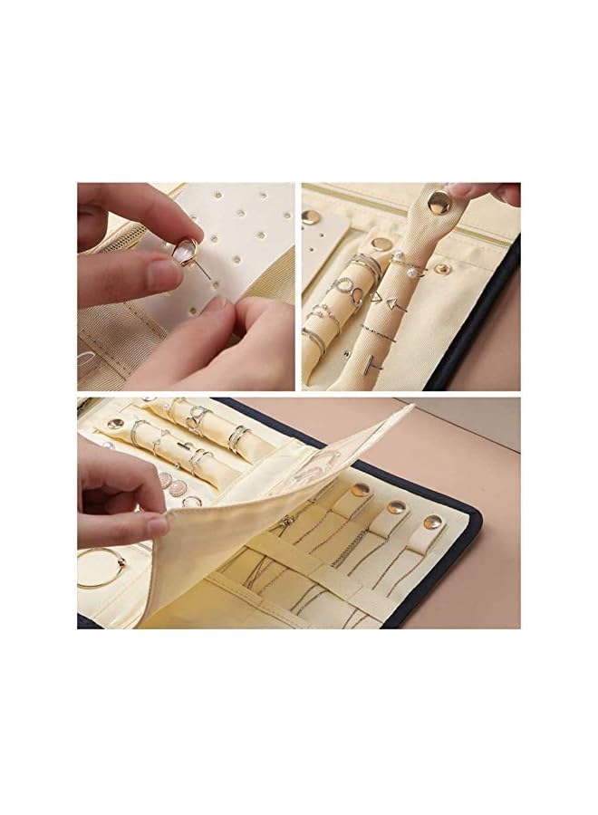 Raxoom storage bag Travel jewelry storage box Lightweight foldable storage bag Suitable for necklaces, earrings, rings, bracelets-large capacity portable jewelry storage box for ladies and girls - Image 3