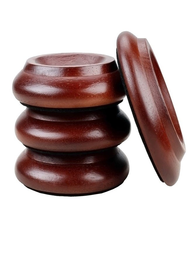 HilerPunk 4 Pcs Solid Wood Upright Piano Caster Cups,Furniture Caster Cups,HilerPunk Sofas Beds Chairs Wheel Caster Cups Pads,with Non-Slip & Anti-Noise Felt Pads,for Hardwood Floor Protectors-Dark Brown - Image 5