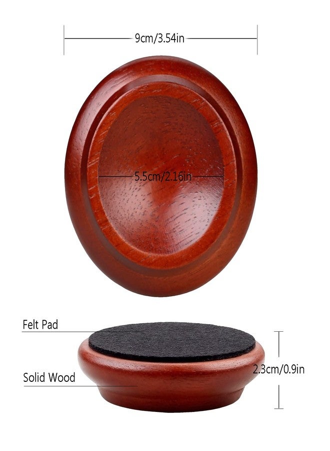 HilerPunk 4 Pcs Solid Wood Upright Piano Caster Cups,Furniture Caster Cups,HilerPunk Sofas Beds Chairs Wheel Caster Cups Pads,with Non-Slip & Anti-Noise Felt Pads,for Hardwood Floor Protectors-Dark Brown - Image 2