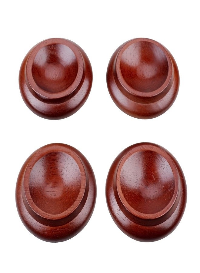 HilerPunk 4 Pcs Solid Wood Upright Piano Caster Cups,Furniture Caster Cups,HilerPunk Sofas Beds Chairs Wheel Caster Cups Pads,with Non-Slip & Anti-Noise Felt Pads,for Hardwood Floor Protectors-Dark Brown - Image 4