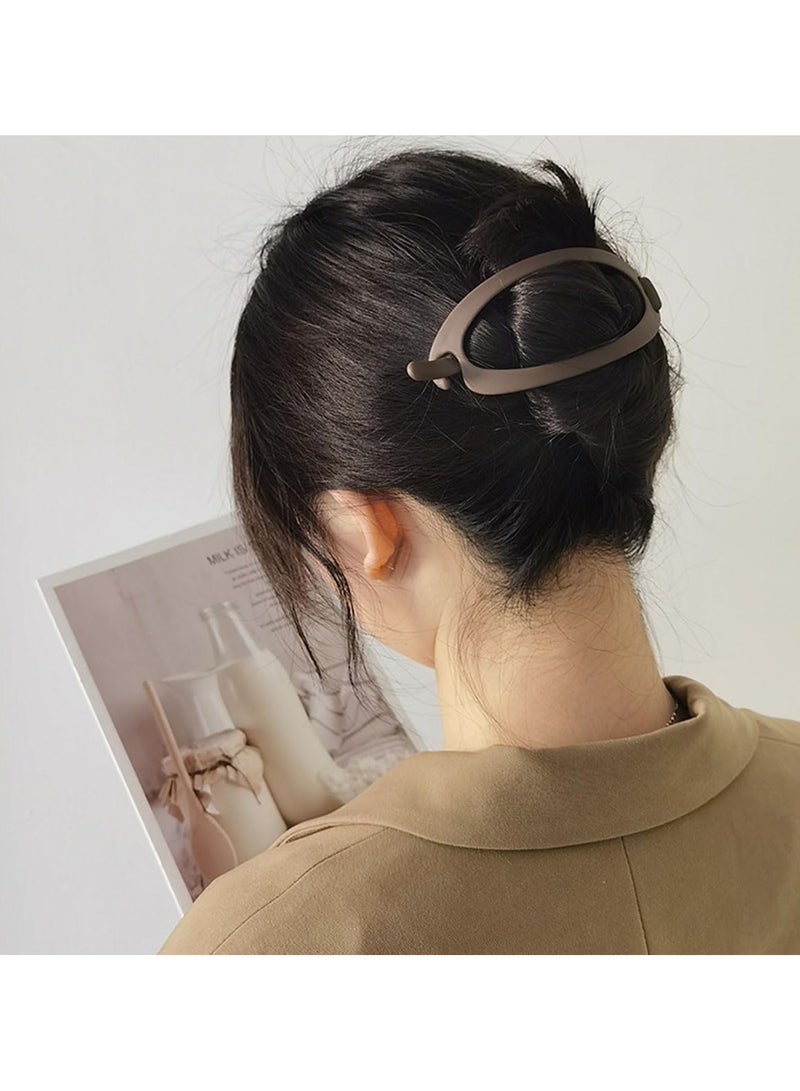 Goolsky 4 قطع مشابك شعر بيضاوية ملونة أنيقة - مخالب - ديسك مجوف خلفي لمشابك الشعر للنساء مع قبضة سهلة وتنوع في تصفيف الشعر - Image 4