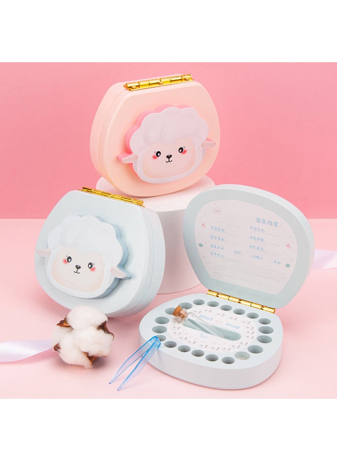 Generic - Deciduous Teeth Commemorative Box Wooden Boys And Girls Deciduous Teeth Box Children's Teeth Collection Storage Box Baby's Teeth Falling Storage Box-Color:Pink-Monkey (English) - Image 1