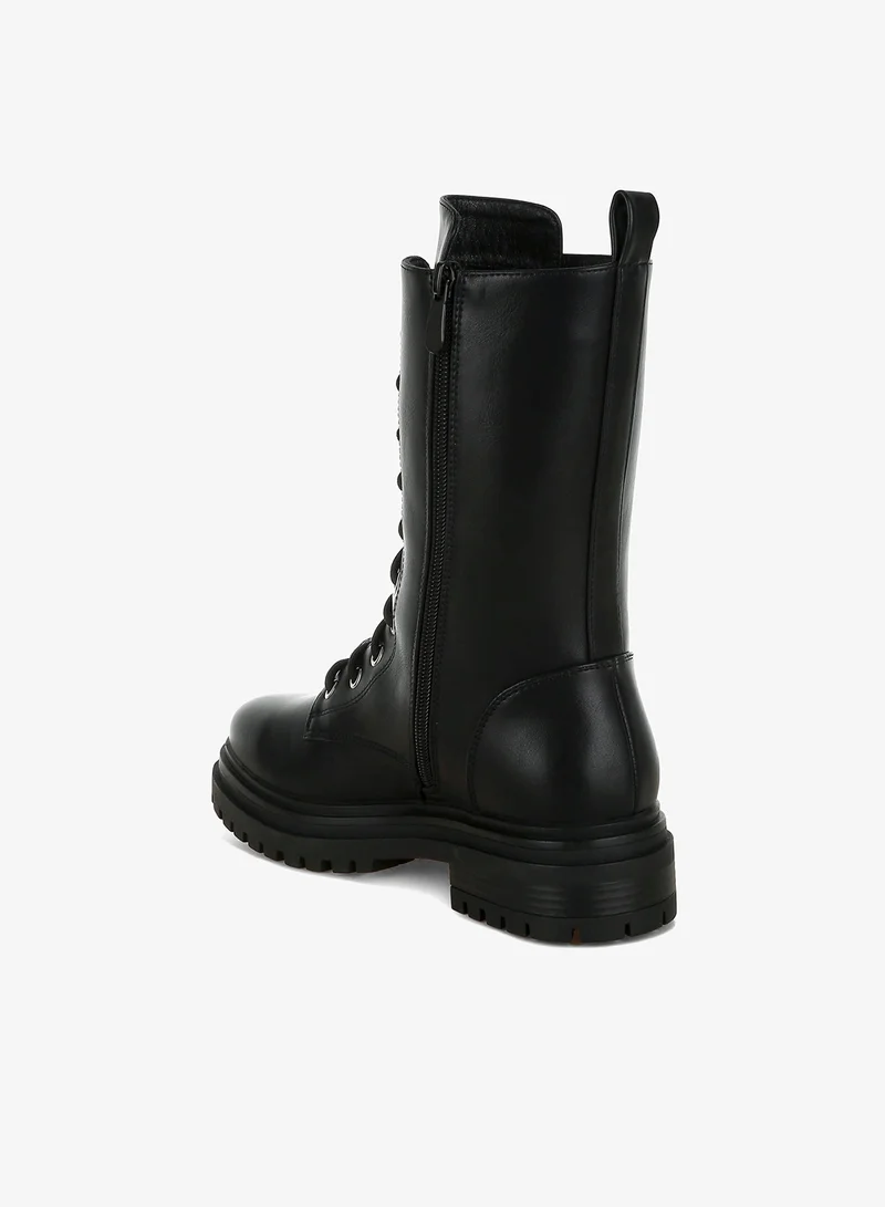 London Rag Black Rhinestone jewelled Chunky Boots in Black for Women | Best Price UAE